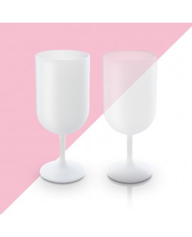 Verre à vin réutilisable 18cl PP blanc ou translucide