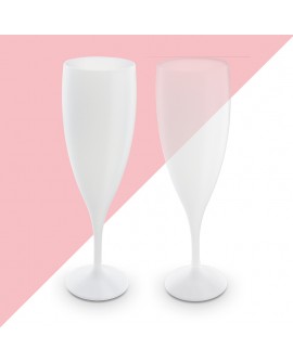 Flute à champagne réutilisable 14cl blanc ou translucide