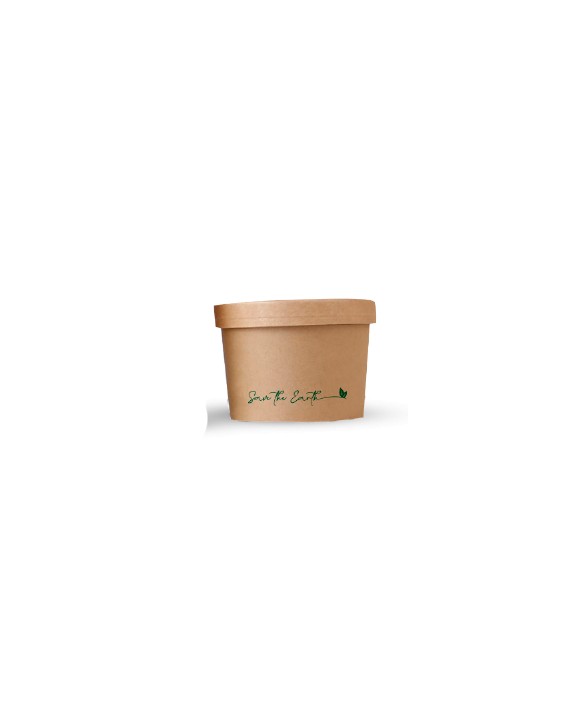 Pot à soupe en carton 250ml avec couvercle carton