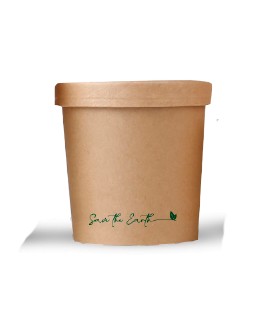 Pot à soupe en carton 450ml avec couvercle carton