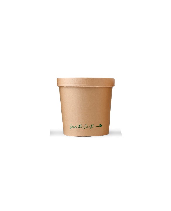 Pot à soupe en carton 750ml avec couvercle carton