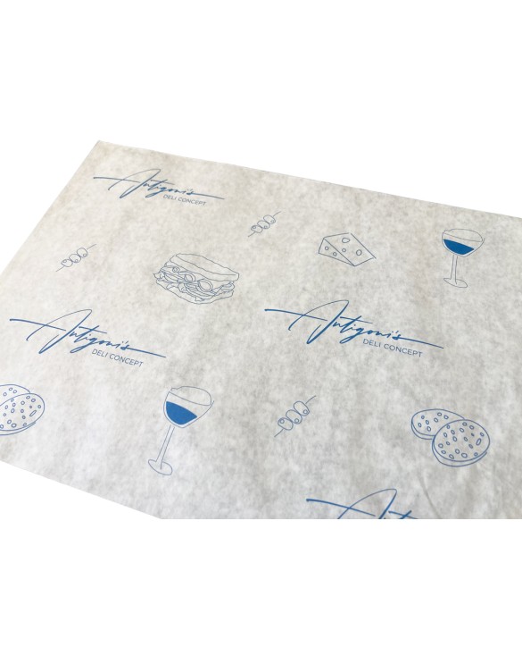 Papier ingraissable blanc personnalisé en 15x20cm Papier ingraissable blanc personnalisé en 15x20cm