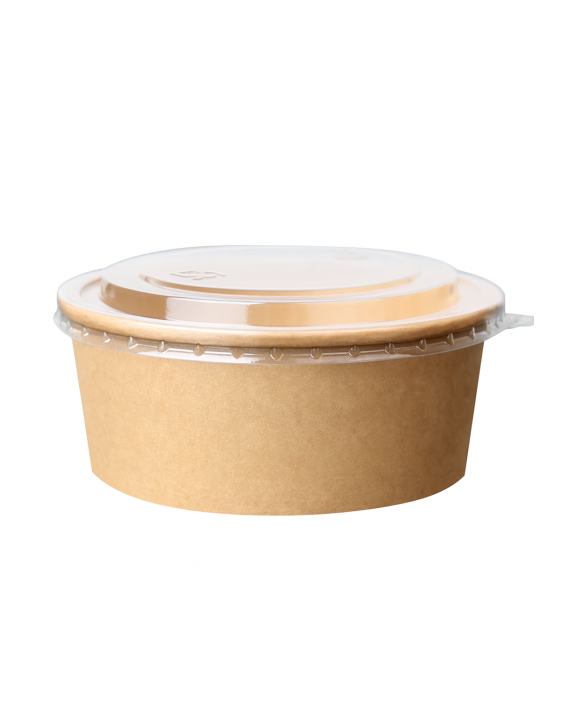Bol à salade en carton kraft 750ml avec couvercle pet pour vente à emporter Poke bowl Bol à salade en carton kraft 750ml avec couvercle pet pour vente à emporter Poke bowl