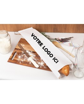 Sac baguette blanc 14+7x50cm avec impression