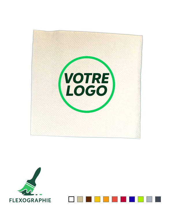 Serviette cocktail personnalisée micropointe 2 plis - 20x20cm