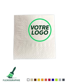 Serviette cocktail personnalisée ouate 2 plis - 20x20cm