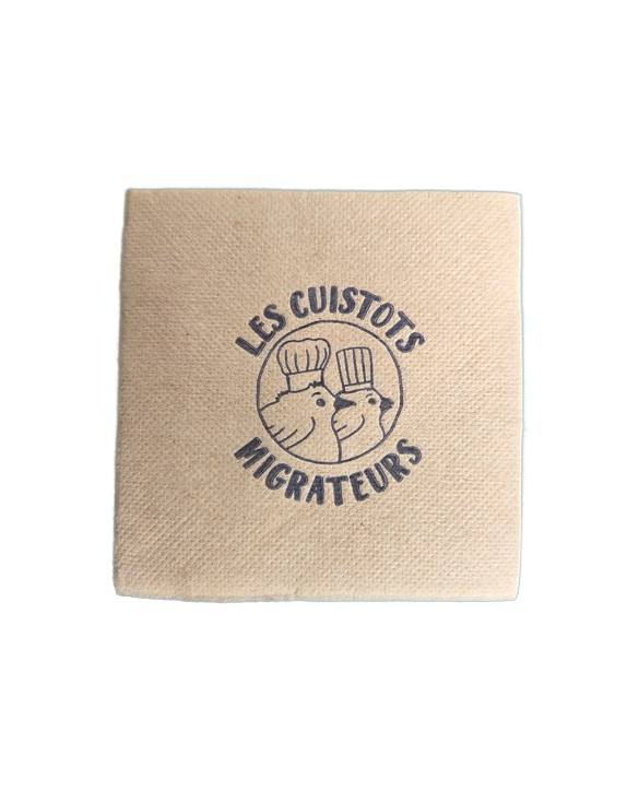 Serviette cocktail écologoque personnalisée micropointe 2 plis - 20x20cm