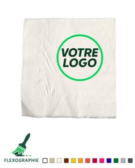 Serviette cocktail personnalisée ouate 2 plis - 24x24cm