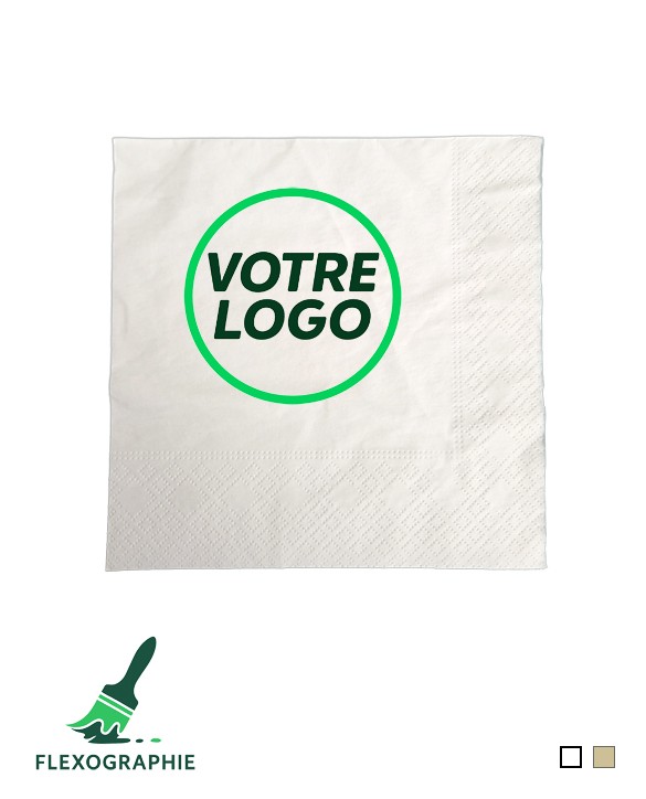 Serviette ouate personnalisée 2 plis 30x30cm