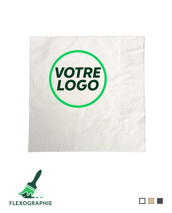 Serviette ouate 2 plis - 33x33cm - Impression rapide et petite quantité