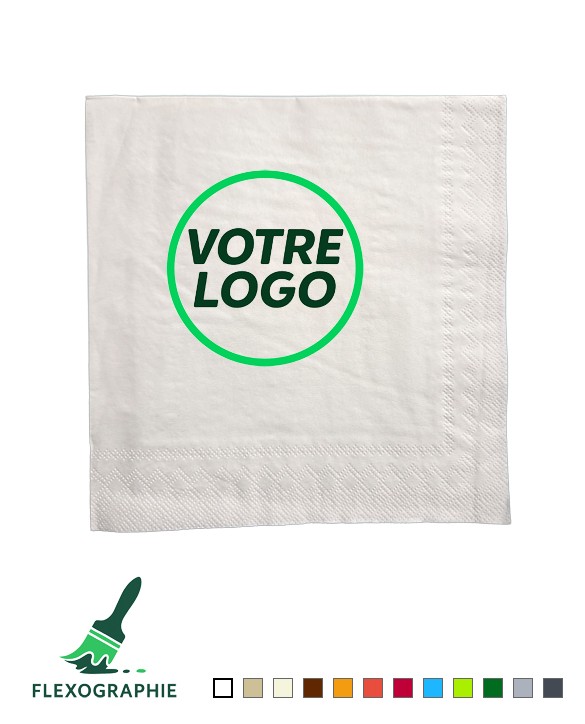 Serviette ouate personnalisée 2 plis - Plusieurs pliages - 40x40cm Serviette ouate personnalisée 2 plis - Plusieurs pliages - 40x40cm