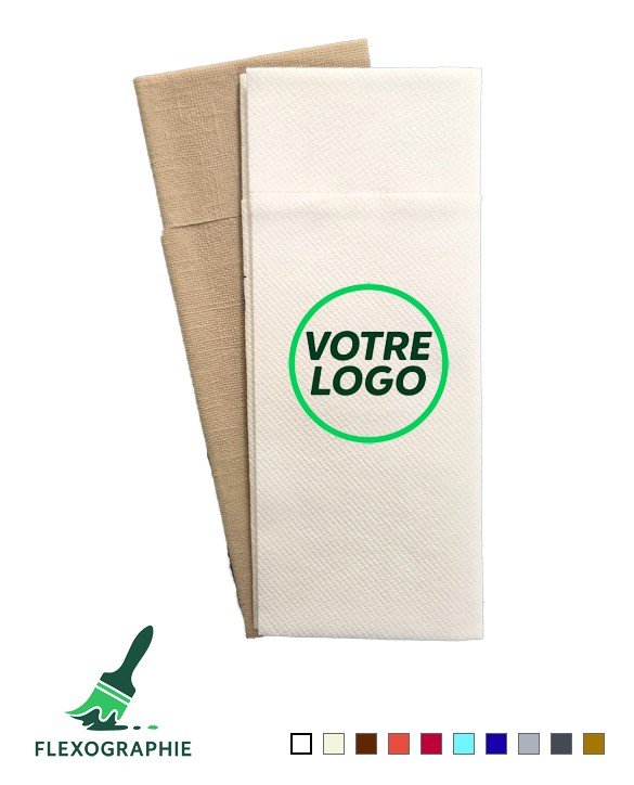 Serviette non tissée personnalisée 40x32cm pliage kangourou