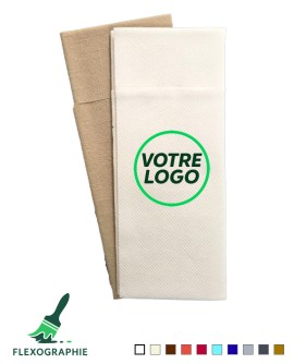 Serviette non tissée personnalisée 40x32cm pliage kangourou