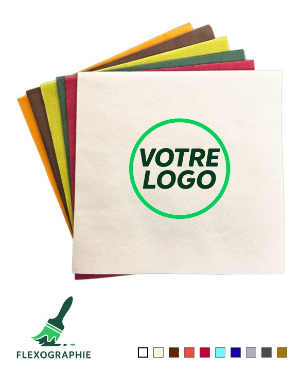 Serviette non tissée personnalisée - Plusieurs pliage - 40x40cm